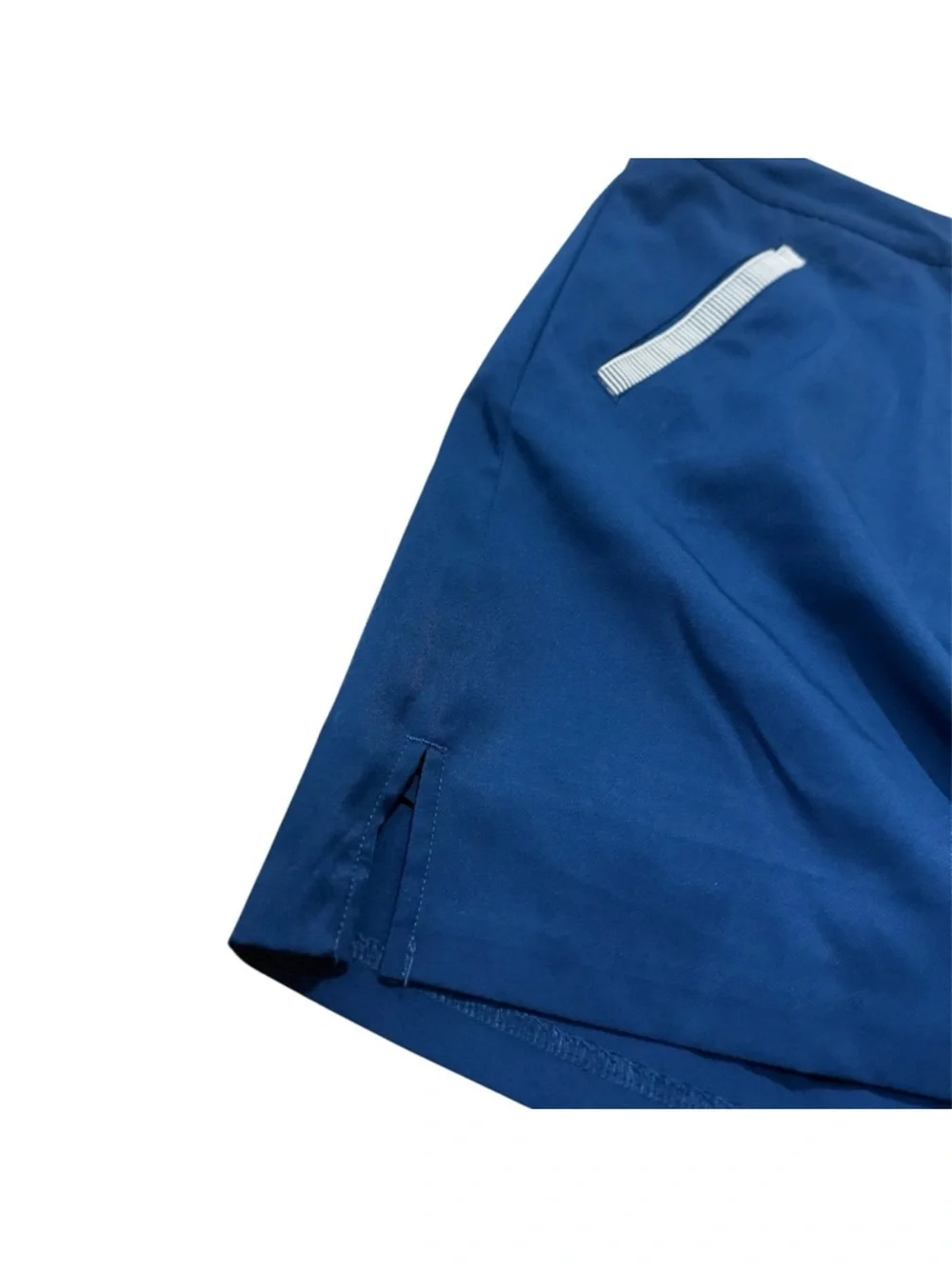 Lady Hagen Navy Blue Mini Skirt with Contrast Silver Trim